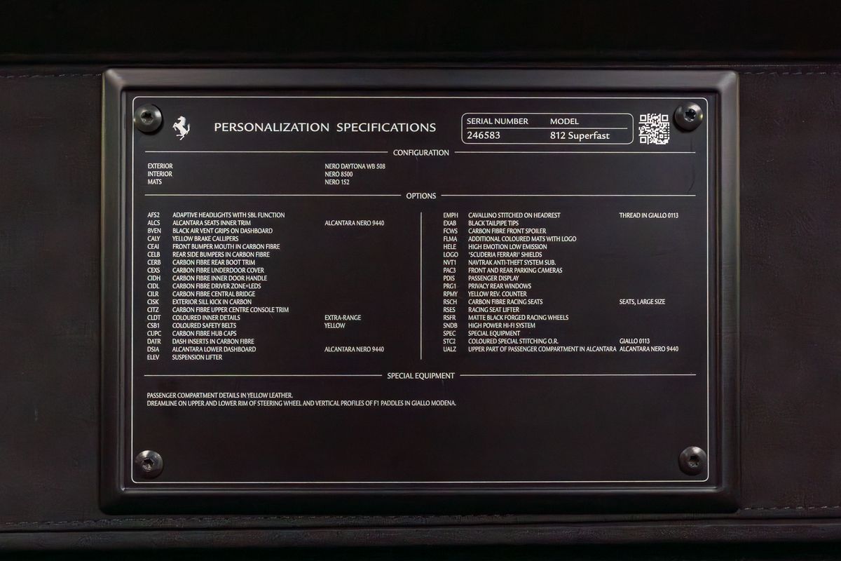 2019 Ferrari 812 Superfast Onyx 8XX